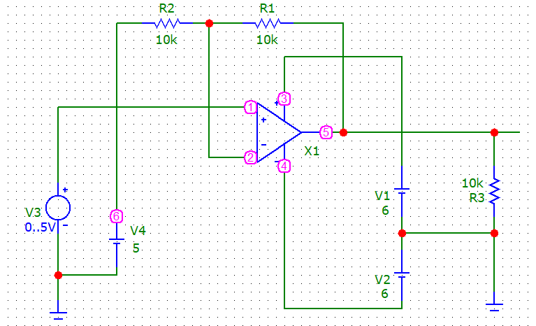 converter 0..5 to plus minus 5